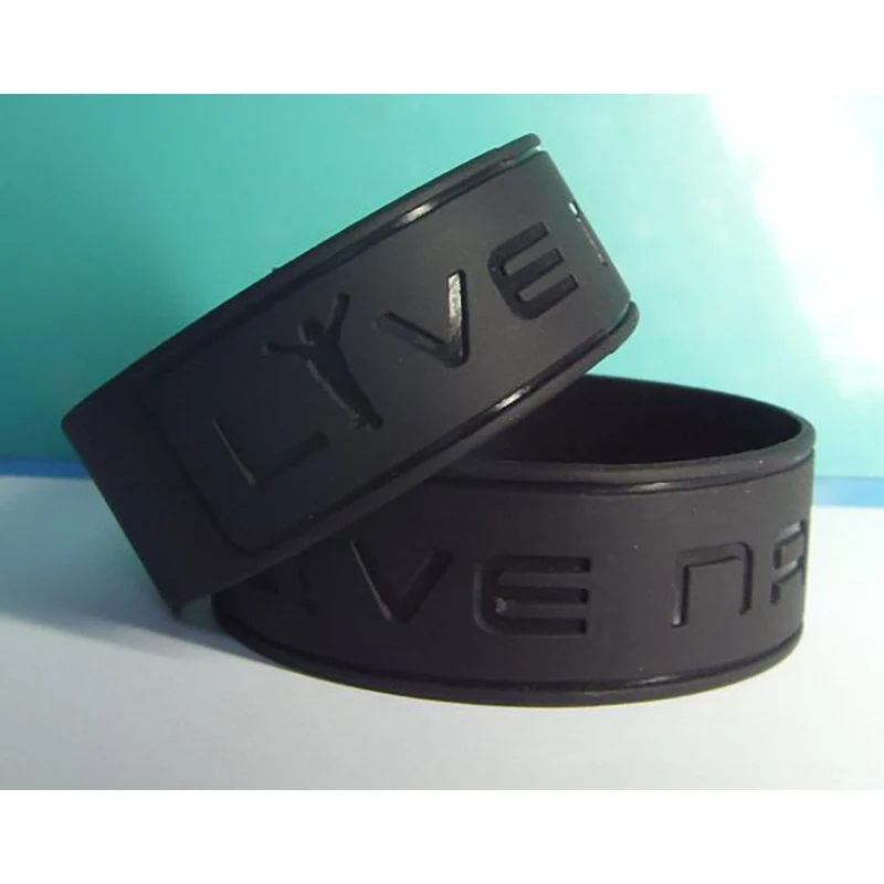 Debossed 1" Inch Custom Silicone Wristbands - 10 Days, custom award with logo imprint 1