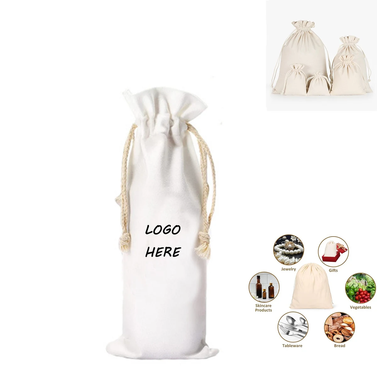 Cotton Reusable Produce Bags Biodegradable Linen Bag 1