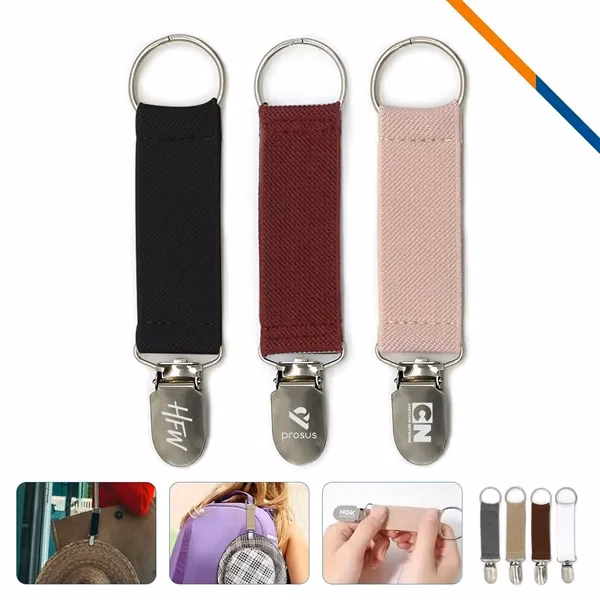 Custom Polyester Elastic Hat Clip with Metal Loop — Travel & Adventure Accessory