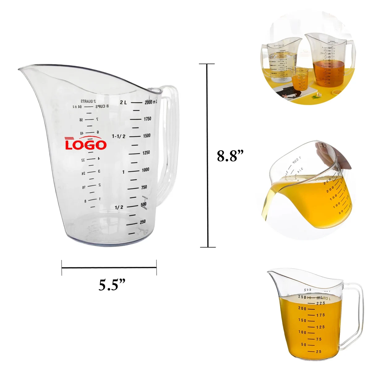 MOQ12 2qt 68oz PC Measuring Cup Baking 1