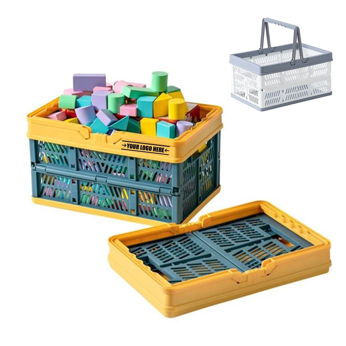 Collapsible Plastic Grocery Shopping Baskets 1