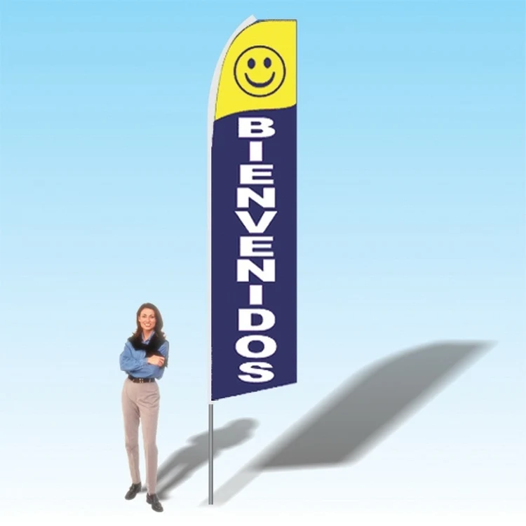 15FT Welcome Yellow Blue Advertising Banner Flag 1