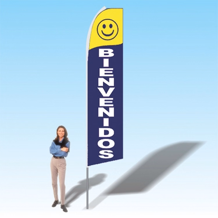 15FT Welcome Yellow Blue Advertising Banner Flag