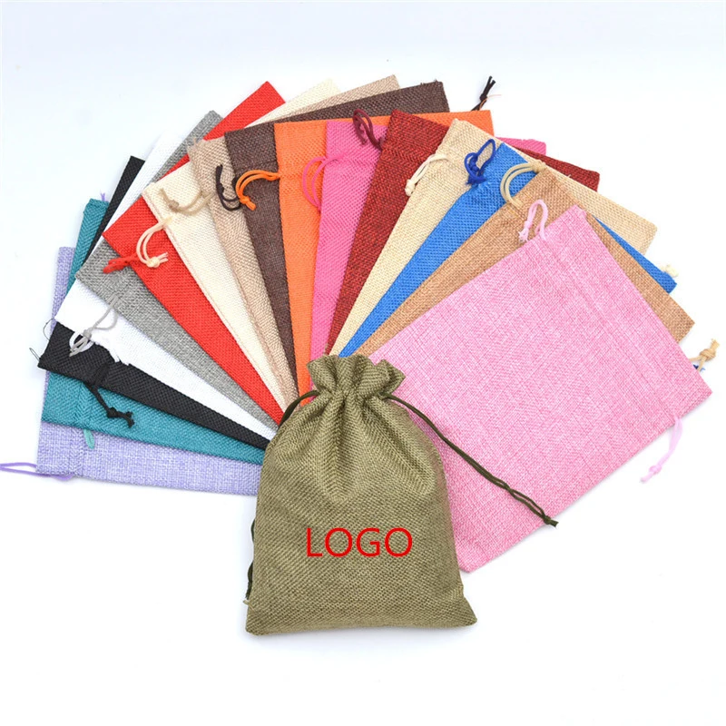 Linen Cloth Drawstring Gift Bag 1
