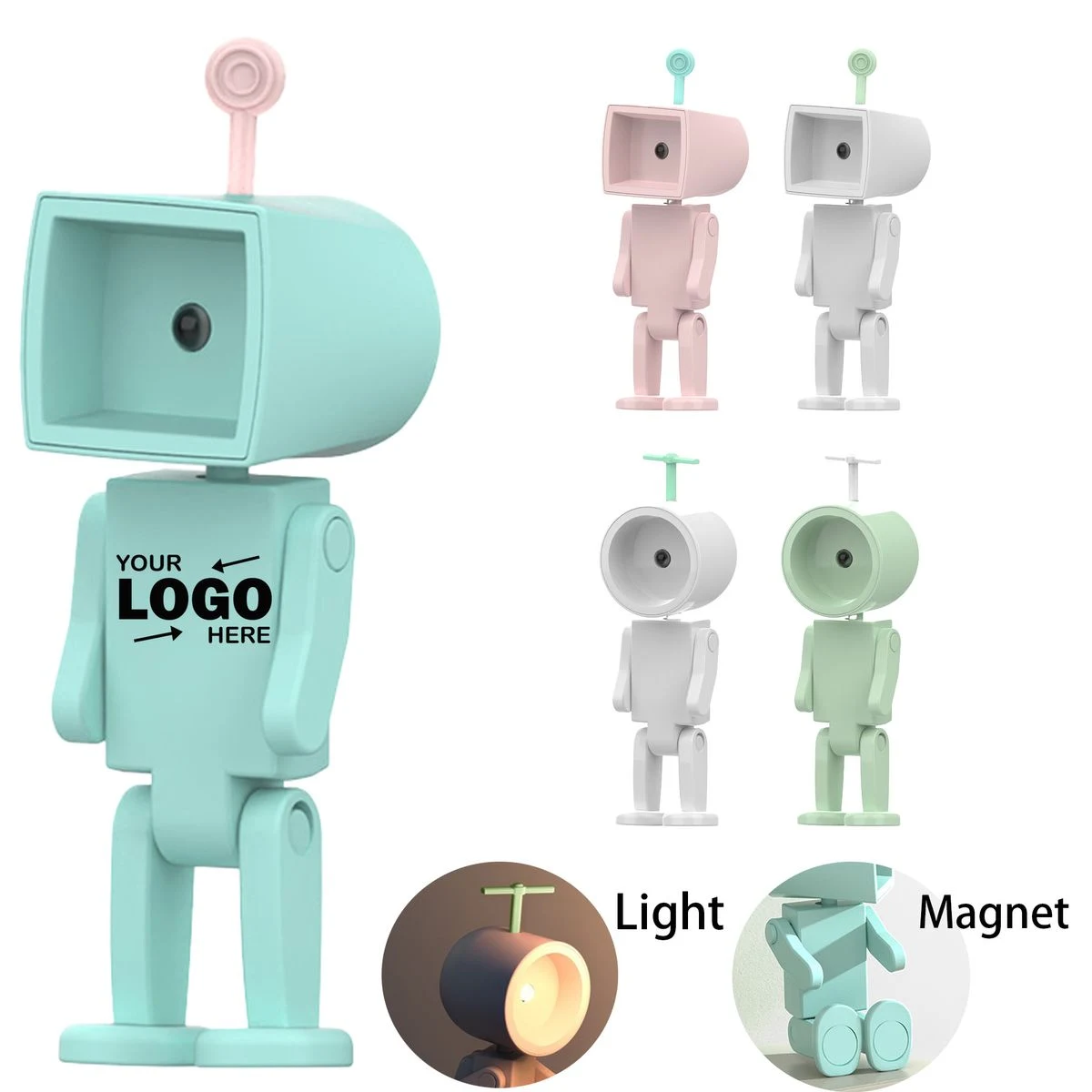 Cute Robot Illuminated Night Light With Magnetic Feature 1