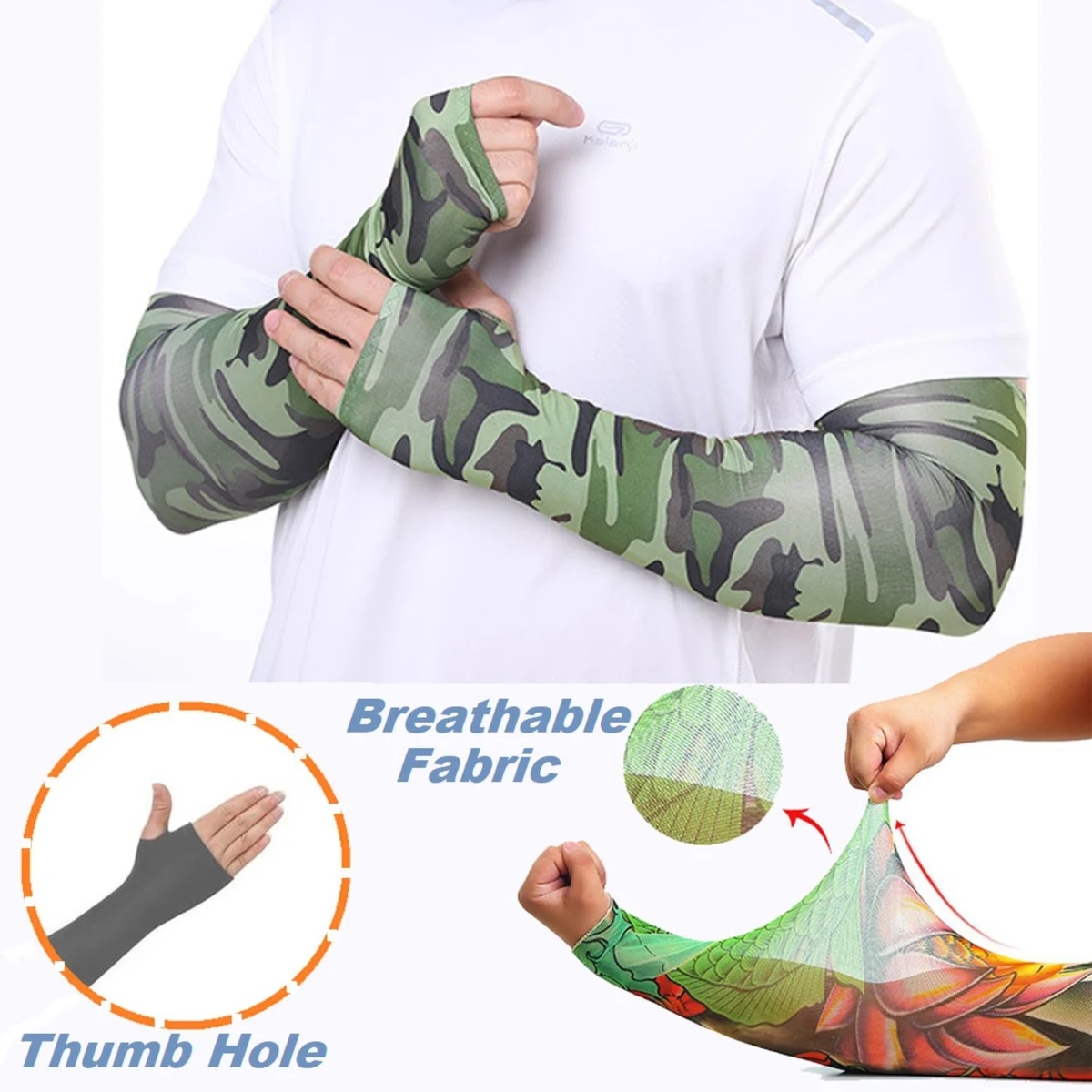 Dri-FIT moisture wicking Arm sleeves w/ Thumb Loop, Youth & Adult size 1
