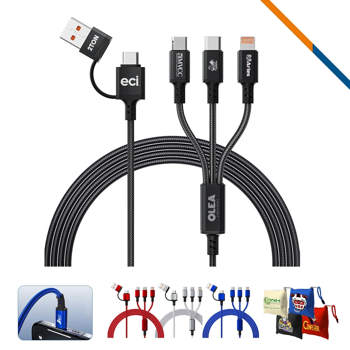 ZapCord 5in1 Fast Charging Data Transfer Cable 1