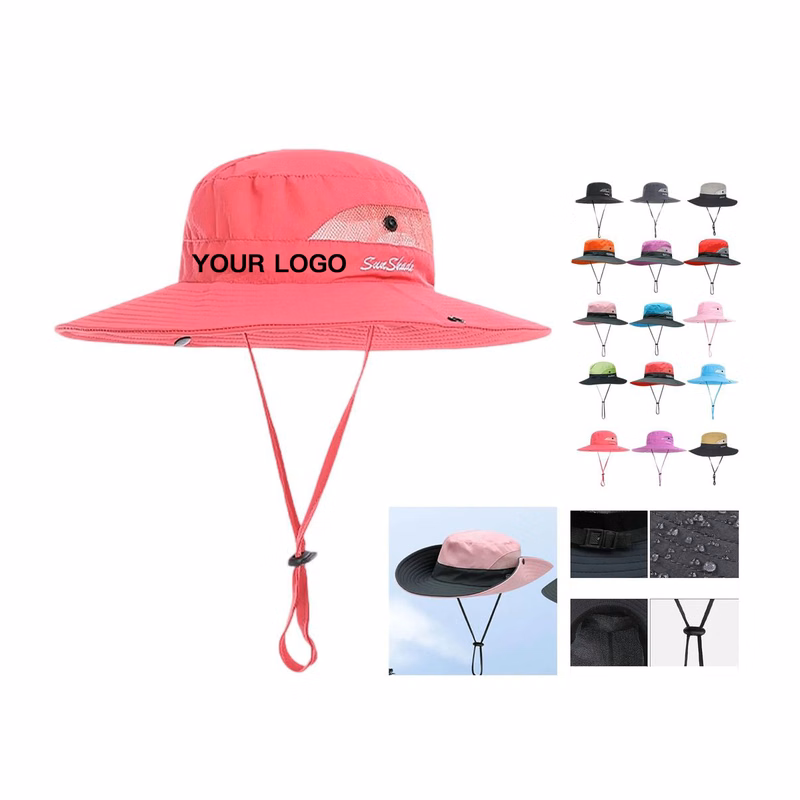 Polyester Sun Hat with UV Protection and Breathable Panels