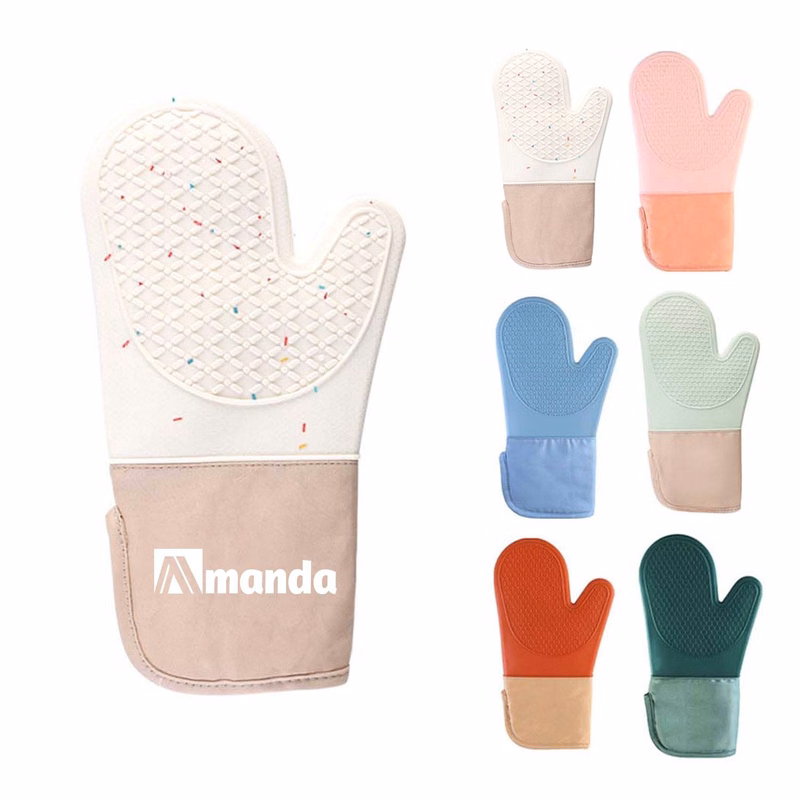 Thickened Non-Slip Microwave Silicone Insulated Oven Mitts