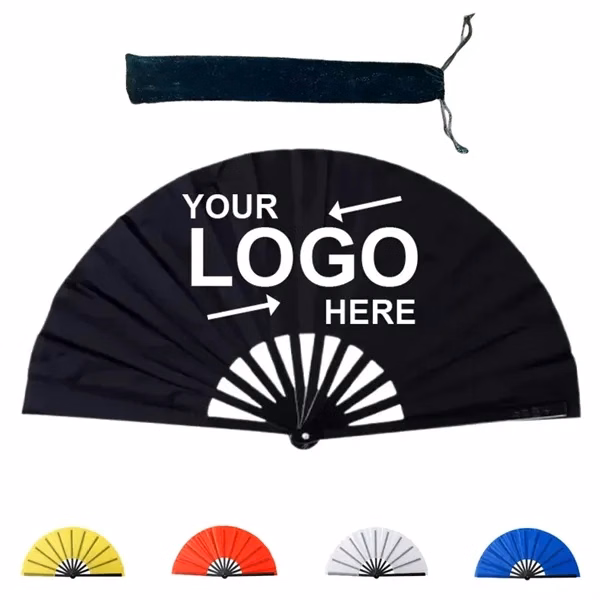 Custom Bamboo Folding Hand Fan (26-Inch Open) — Asian-Inspired Trade Show Giveaway
