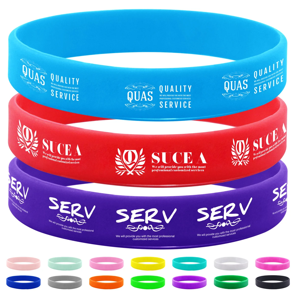 Screen Printed Silicone Wristband With Low Minimum Order Quantity 1