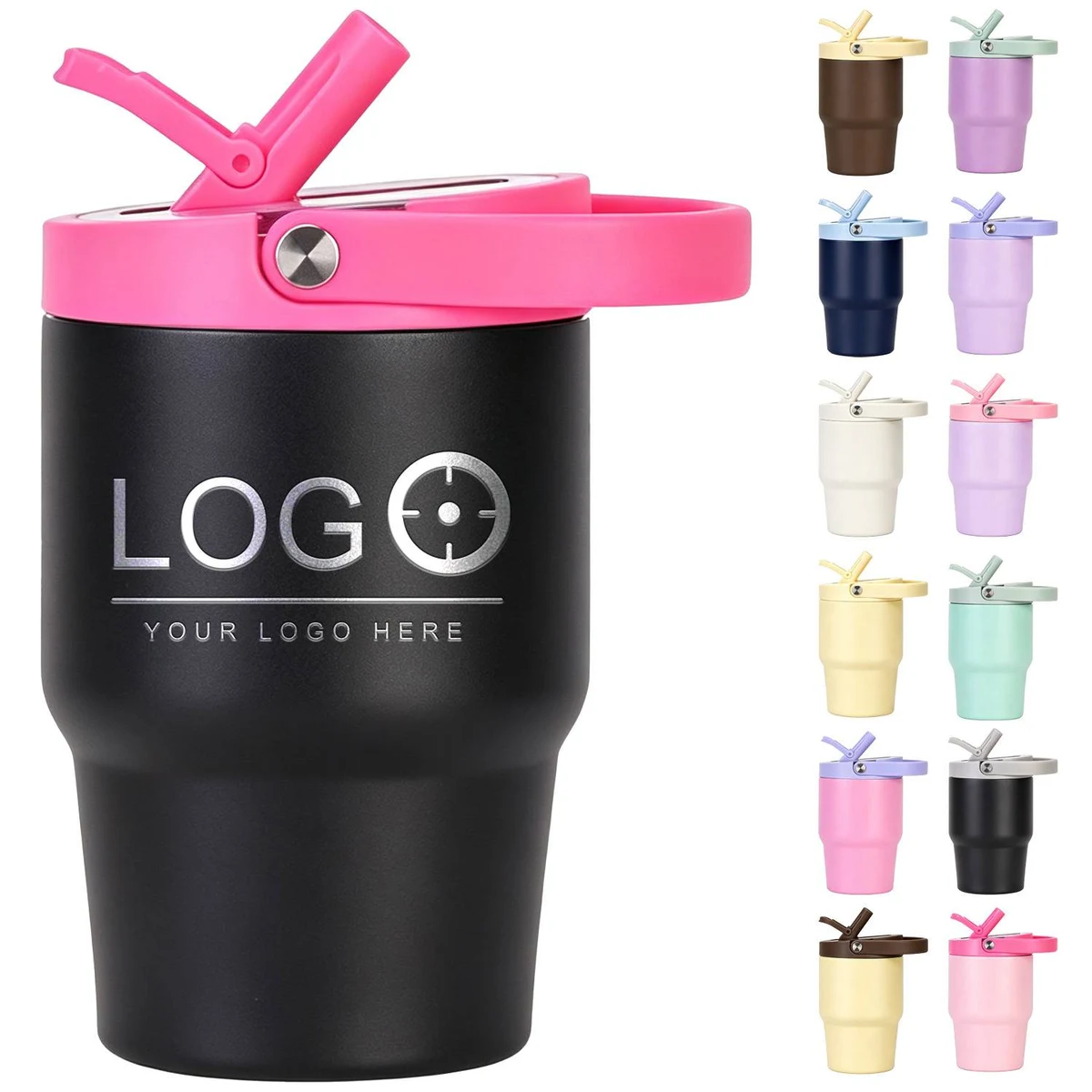 14 oz Mini Stainless Steel Tumbler with Straw 1
