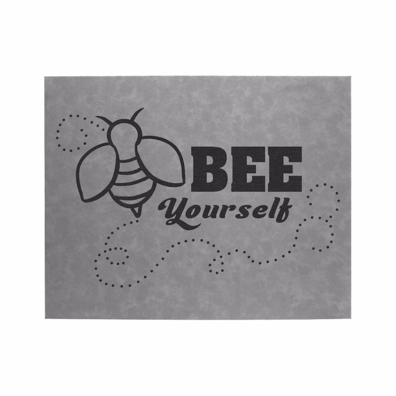 16" x 20" Gray Leatherette Wall Decor