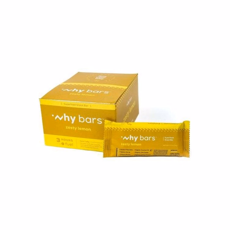 Why Bars Superfood Protein Snack Bars - 24 Pack Zesty Lemon