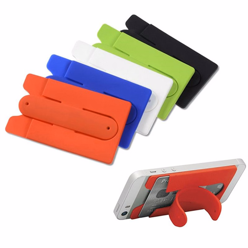 Silicone wallet holder phone stand