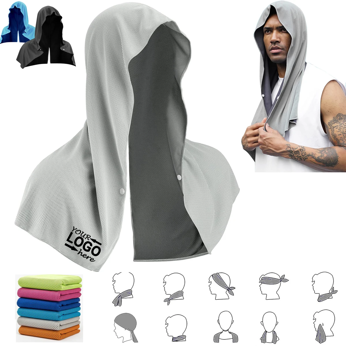 Absorbent Quick Cooling Hoodie Towel 1
