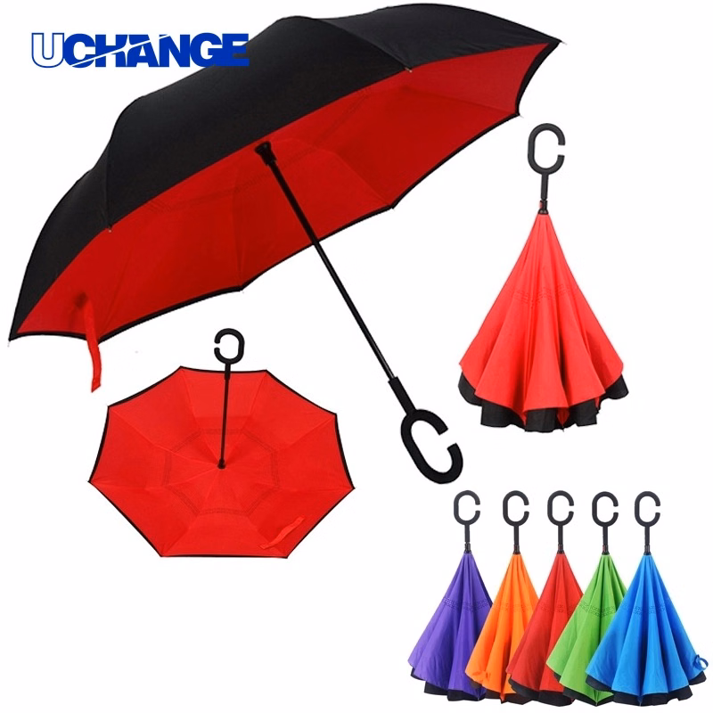 Umbrella with C Shaped Handle for Men Women