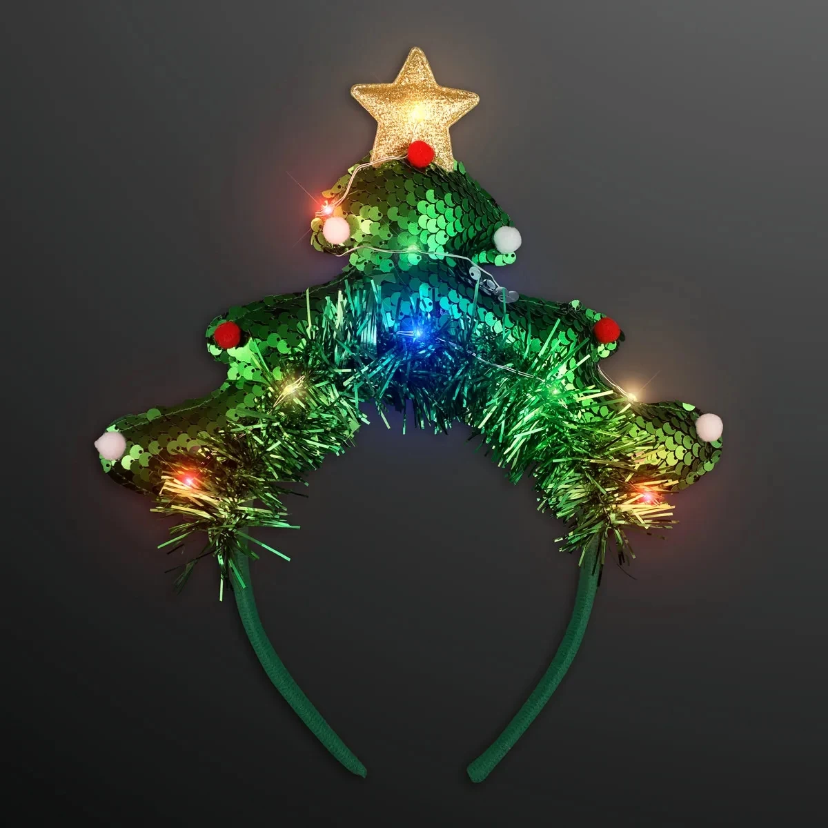 LED Christmas Tree Fun Headband 1