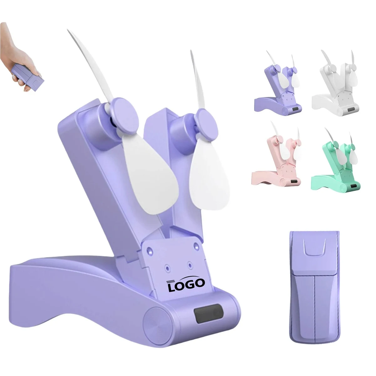 Usb Charging Dual Head Foldable Mini Small Fan 1