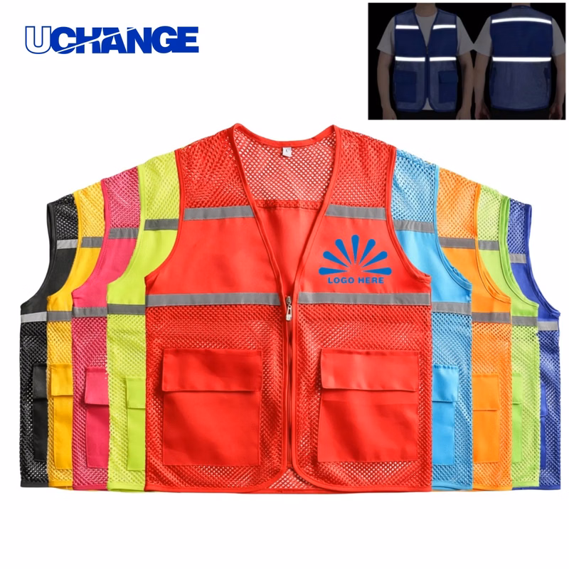 High-Visibility Reflective Safety Vest with Pocket