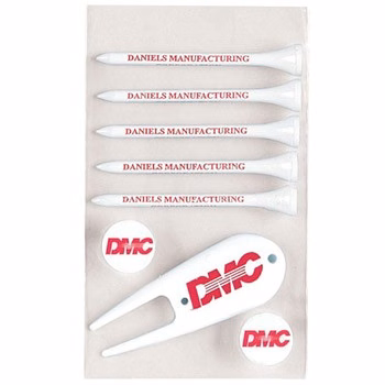 Pro Elite Poly Bag Pack w/ 5 Tiger Golf Tees, 2 Markers & 1 Divot Fixer
