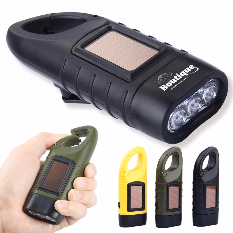 Portable LED Multifunction Solar Hand Crank Flashlight