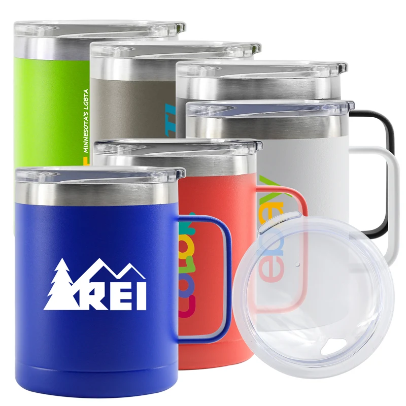 14 Oz. Summit Double Wall Stainless Steel Vacuum Insulated Campfire Mug (Black) 1
