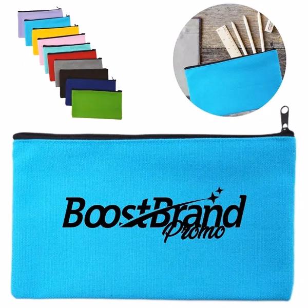 Custom Canvas Zippered Storage Pouch with Secure Closure — Daily Essentials
