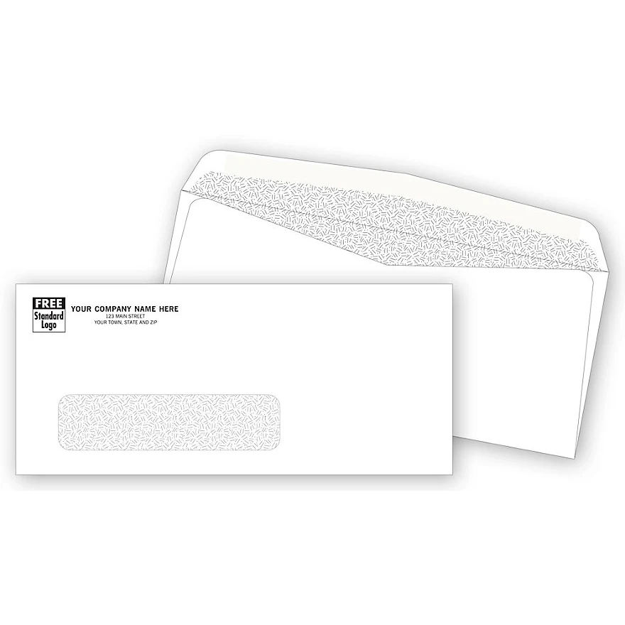 Envelopes, Number 9 confidential, single window, white 1