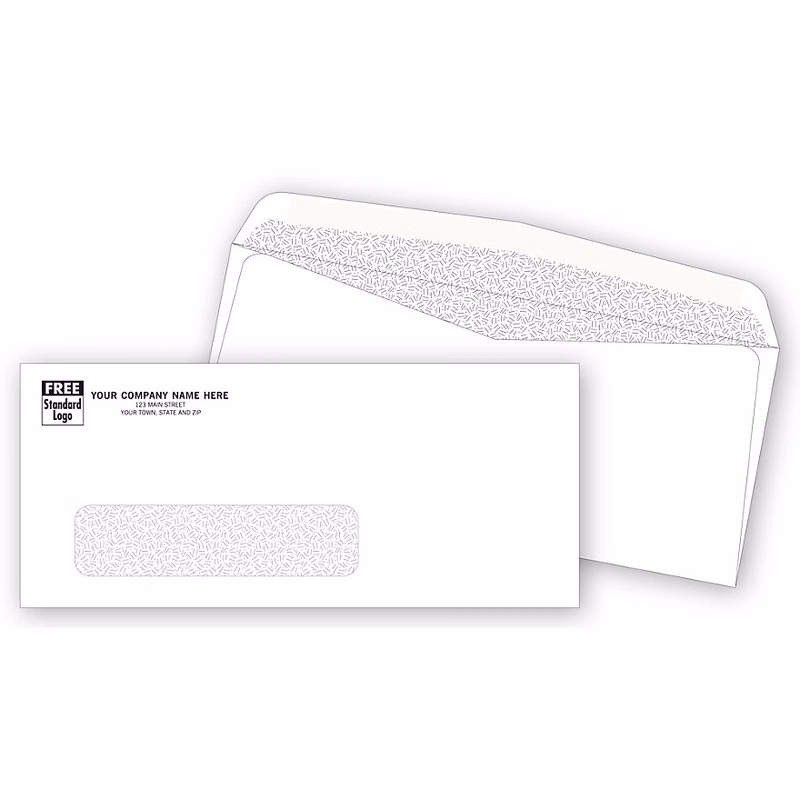 Envelopes, Number 9 confidential, single window, white