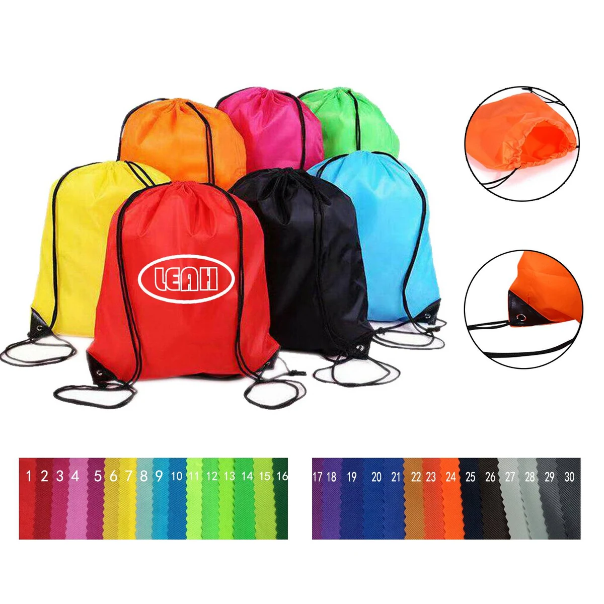 Waterproof Polyester Drawstring Backpack With Drawstring Pocket 1