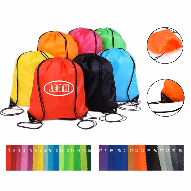 Waterproof Polyester Drawstring Backpack With Drawstring Pocket