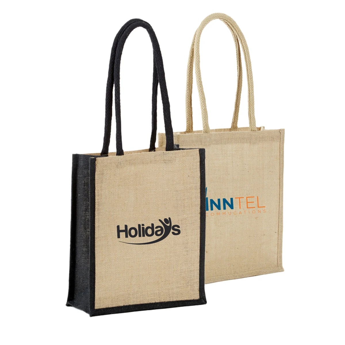All-Natural Jute Book Bag with Rope Handles 1
