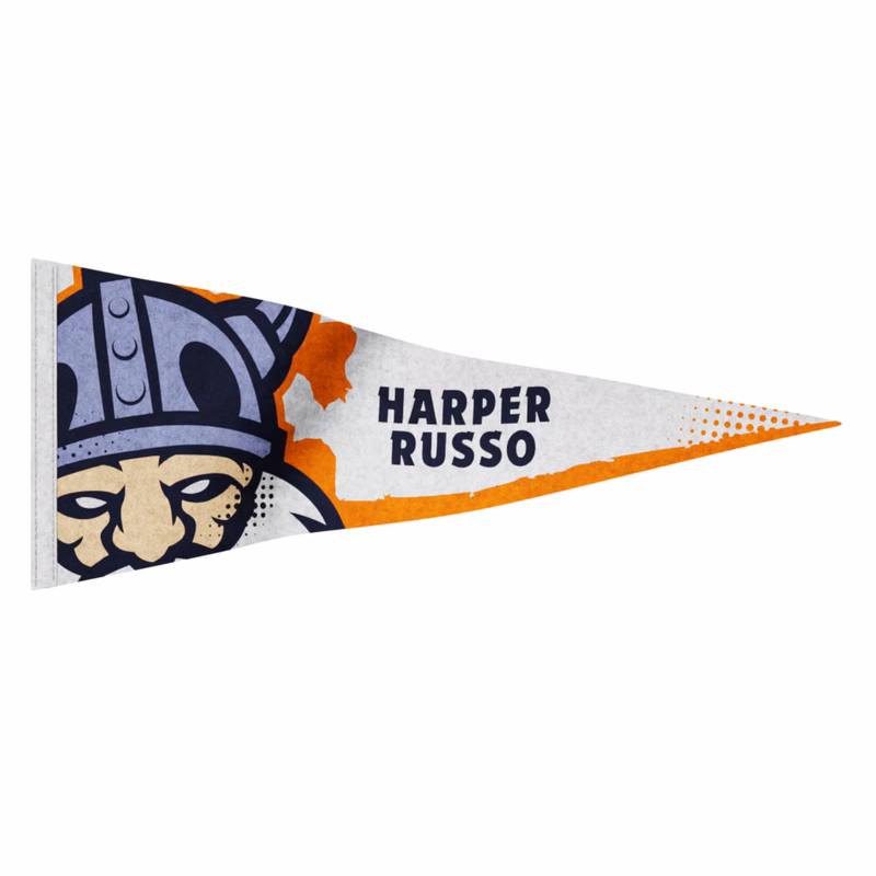 Felt Pennant 4"x10" (Strip 0.40" Wide) Dye Sublimated (Domestically Decorated)