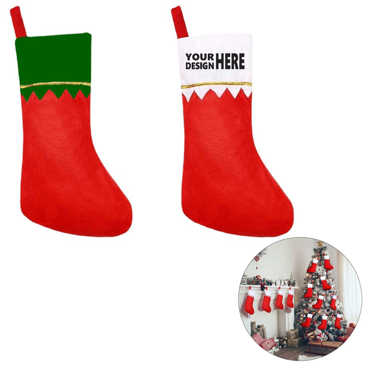 Red Felt Christmas Stocking 1