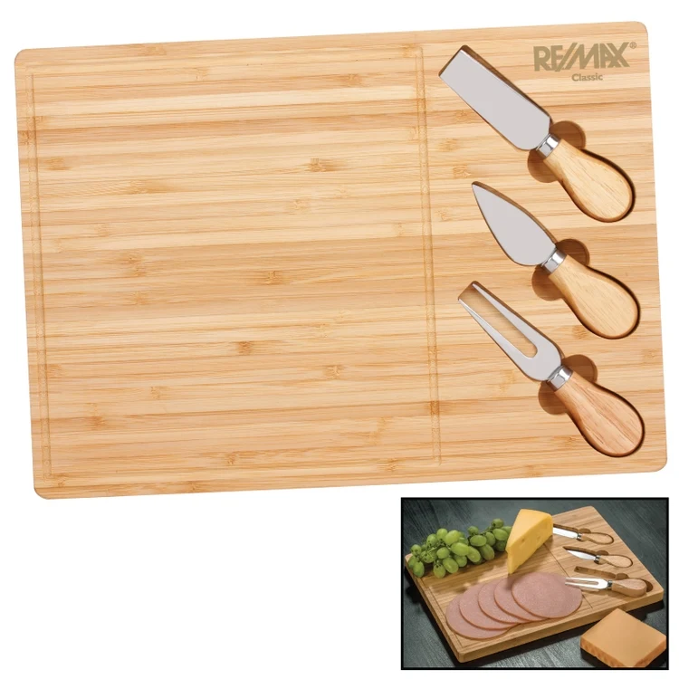 Astor Bamboo Cheese Board Knife Set 1