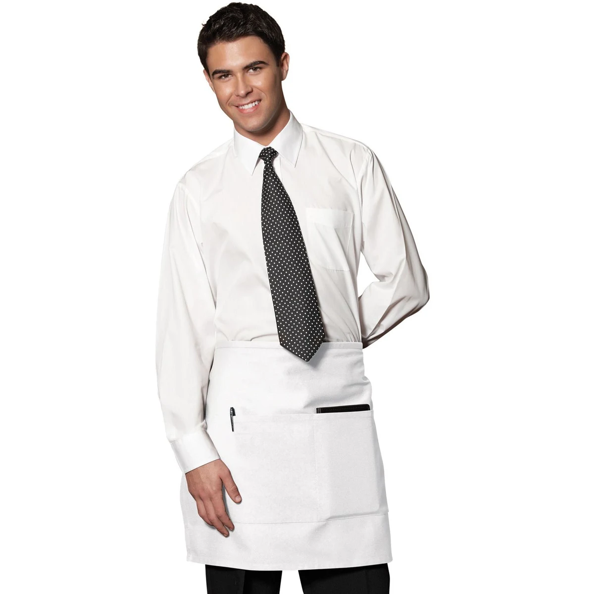 White Half Waist Bistro Apron 1