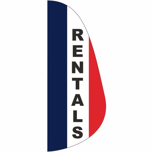 "RENTALS" 3' x 8' Message Feather Flag