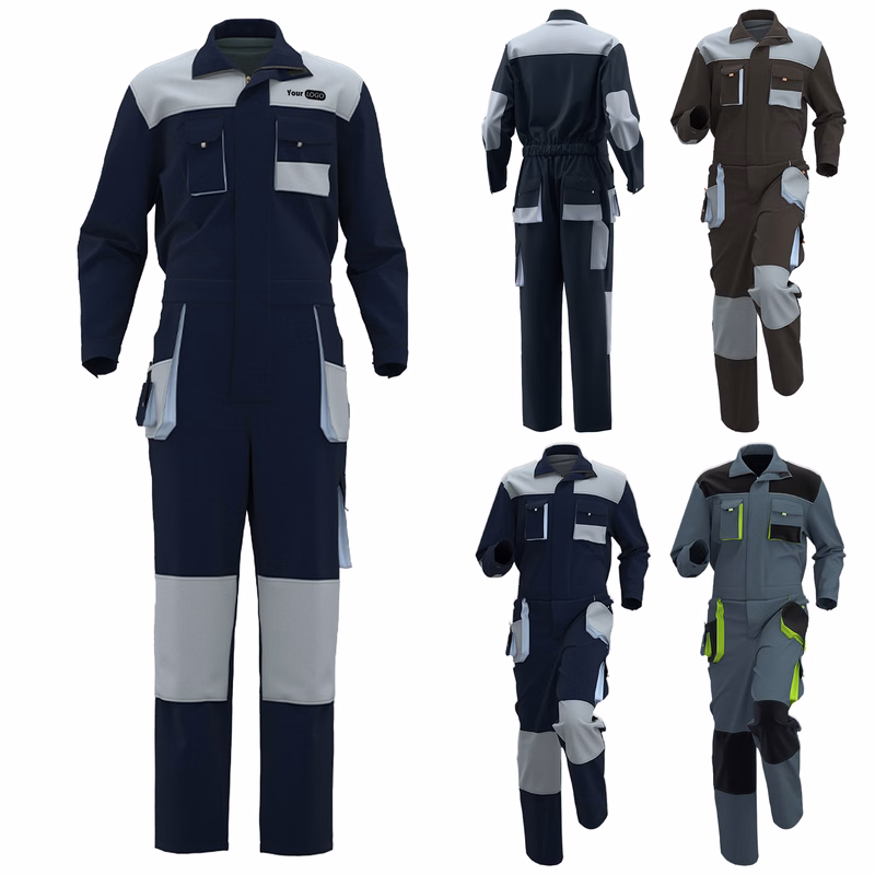 Oxford Jumpsuit With Multiple Pockets