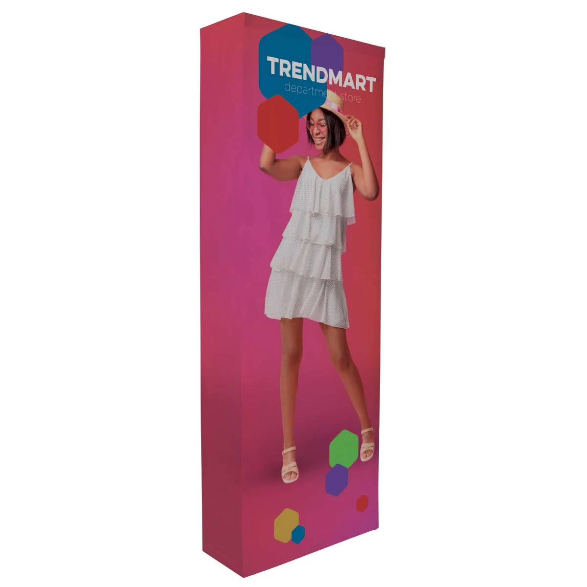 3' Straight Splash Floor Display Wrap Kit (Recycled Polyester Knit) 1