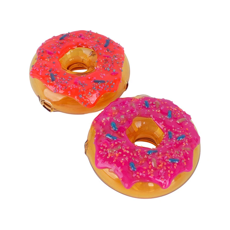 3" Doughnut Cake Circular Glass Smoke Pipe 1