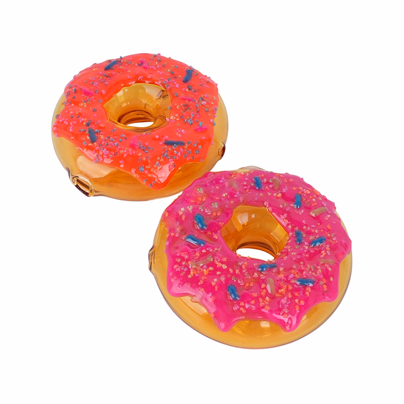 3" Doughnut Cake Circular Glass Smoke Pipe