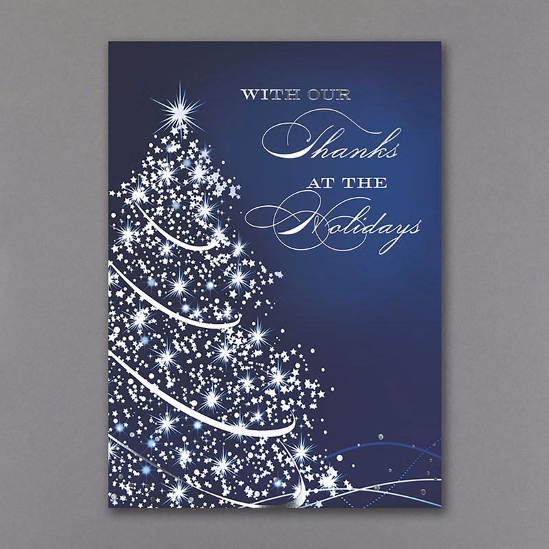 Starry Blue Holiday Card