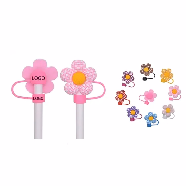 Custom Silicone Straw Protective Sleeve Flower Cap Anti Leak — Sustainable Drinkware Accessory