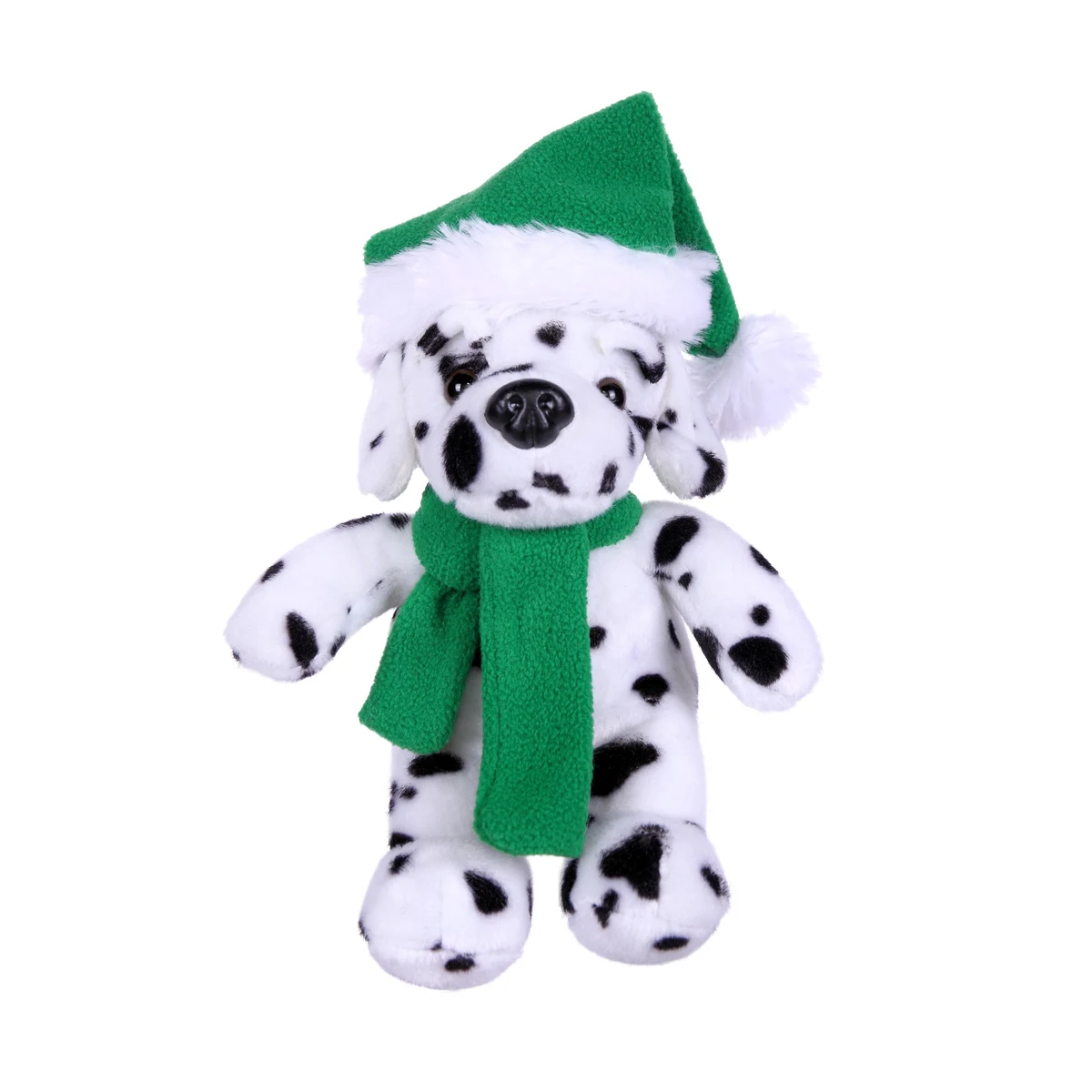 Soft Plush Stuffed Dalmatian with Christmas Hat and Scarf 1