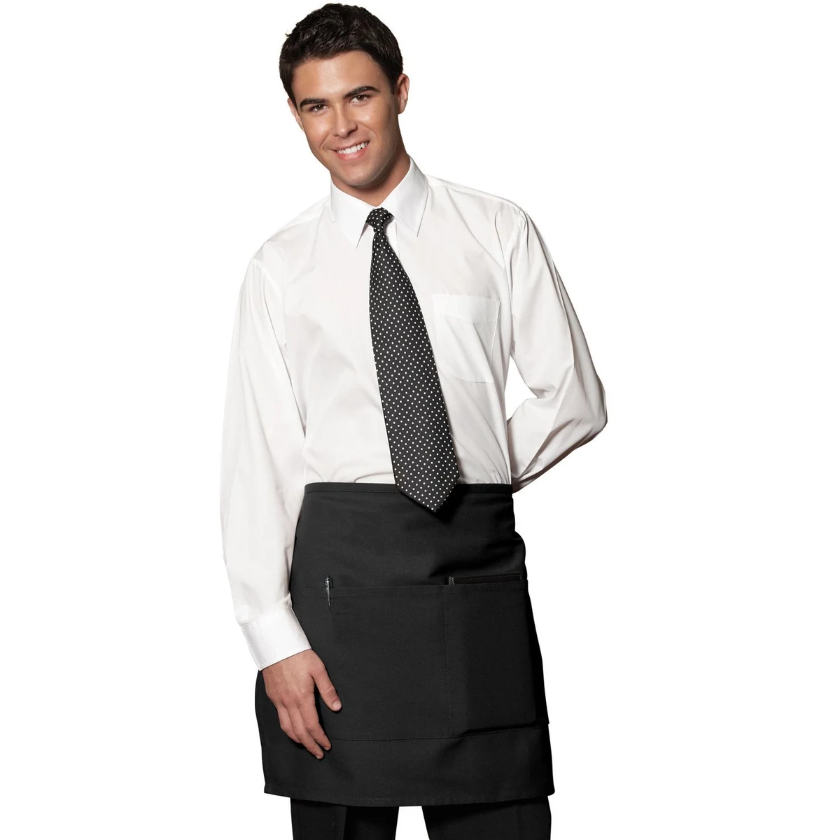 Black Half Waist Bistro Apron 1