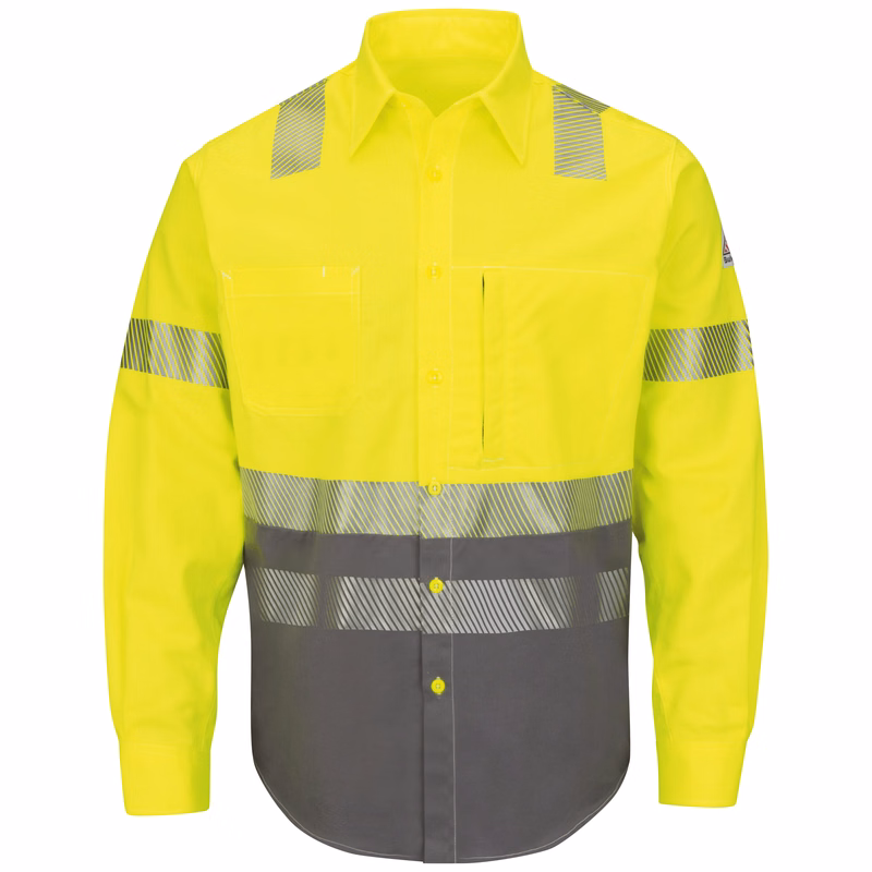 Bulwark® Men's Hi-Visibility Color-Block Uniform Shirt