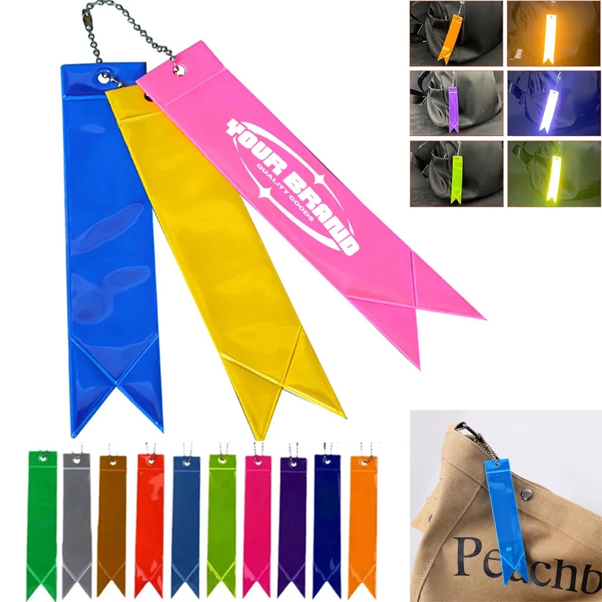 Reflective Pendant Car Accessories Bag Charm PVC Key Chain 1
