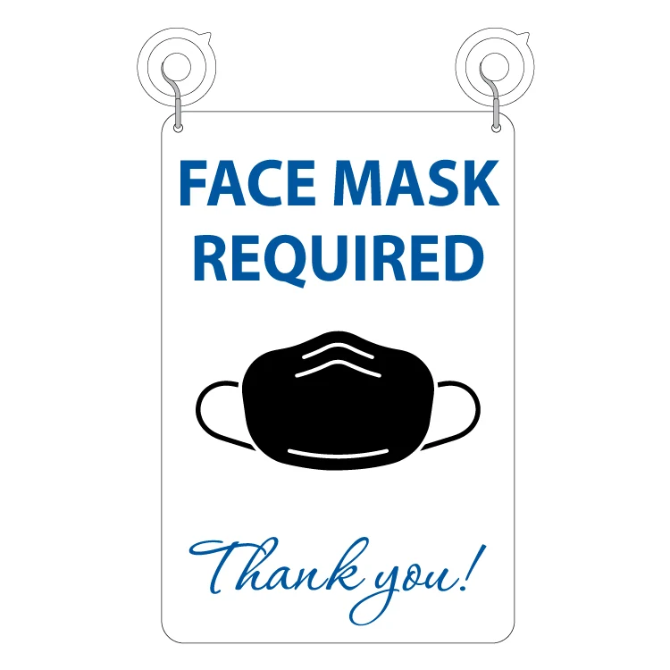 Mask Required Sign W/ Suction Cups 1