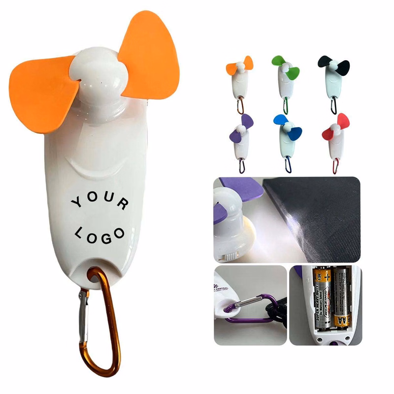 Travel Size Fan with Hanging Hook and Light